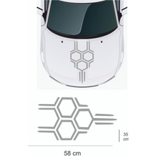 Sticker 58X35 cm - Yeni Trend - Bal Peteği Kaput Oto Sticker - Araba Çıkartma Uyumlu