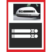 Araba Aynası Için Petek Sticker - Oto Sticker - Araba Sticker - 20CM x 2,5 cm 2 Adet