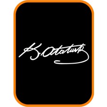 Atatürk Imza Oto Sticker 20X7 cm Beyaz