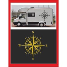 Pusula Sticker 45X45CM 1 Adet Oto Sticker - Kamp Karavan Sticker