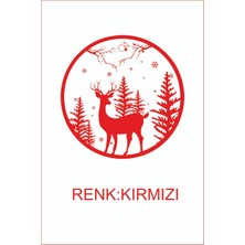 Geyik Doğa Çam 60 cm Duvar Sticker - Oto Sticker - Yılbaşı Süsü