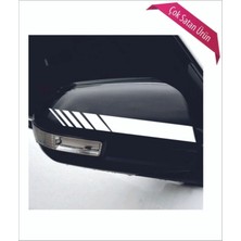 Oto Ayna Şerit Özel Yeni Sticker Beyaz 2 Li 20*2,5 cm