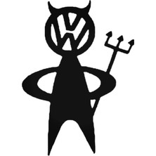 Vw Devil Sticker Araba Oto Arma Duvar Sticker Ev Dekoratif Çıkartma 20 cm