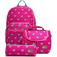 Wia Kalp Desenli Kız Çocuk Okul Çanta Seti Tekstil Materyal ile Ergonomik Tasarım