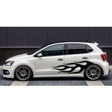 Araba Araç Yan Çamurluk Çift Yön 40X118CM Alev Rüzgar Ford Golf Opel Bmw Sticker Yapışkan