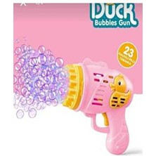 Duck Baloncuk Tabancası Köpük 23 Halkalı Pilli Baloncuk Köpük Tabancası - Duck Bubbles Gun Pembe