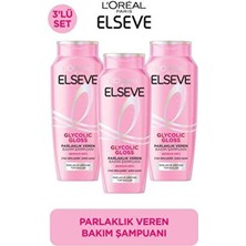 Elseve 3'lü Glycolic Gloss Parlaklık Veren Bakım Şampuanı 300 ml Tüm Saç Tipleri İçin