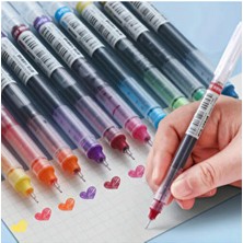 12 Adet Hızlı Kuruyan Nötr Renk Tükenmez Kalem - 0.5mm Iğne Karbon Kalem