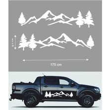 Off Road Yan Kapı Sticker Dağ Çam Doğa 175X27CM 2 Adet