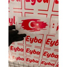 Türk Bayrağı 16X7 cm Baskes 1 Adet Renkli Baskı Sticker, Bisiklet, Karavan,otomobil,çocuk