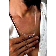 Ebrar Silver Gümüş Ince Zincir Kolye 925 Ayar Beyaz Gümüş  Kullanıma Uygun İnce Tasarım