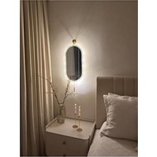 Büyük Boy 30X80 Serenity Gold Led’li Dekoratif Ayna – Modern Duvar Aynası (Mobilya)