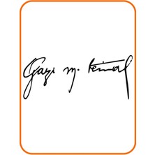 Atatürk Gazi Imza Oto Sticker 24X12 cm Siyah