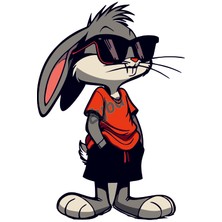 Tavşan Renkli Baskı Sticker 19X13 cm BSKS22