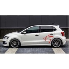 Araç Yanı Modifiye Kurt Kafası Sticker Yapışkan Golf Polo Opel Honda Bmw