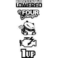 Arka Cam Sticker Seti Oto Sticker Araba Sticker Model 16 Siyah Renk 20X35 cm