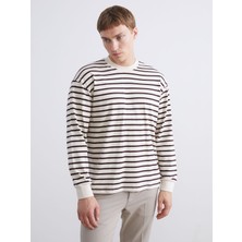 Lc Waikiki Yeni Sezon Çizgili Uzun Kollu Erkek Sweatshirt