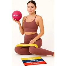 Evde Pilates ve Fitness Için 3’lü Loop Bant ve 20 cm Denge Pilates Topu Seti