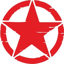 Star Yıldız 20X20 cm Oto Sticker Kırmızı
