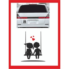 Salıncakta Sallanan Çocuklar Sticker - Oto Sticker - 18*15CM