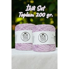 Lila Rengi, Orta Kalınlıkta Kadife Örgü Ipi (200 Gr.)