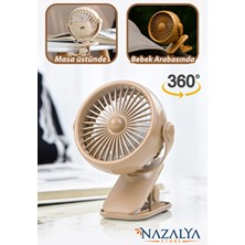 Şarjlı Kıskaçlı Taşınabilir Fan Vantilatör - Klipsli Portatif Masa Fanı Soğutucu