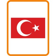 Ay Yıldız Kare Hilal Bayrak Oto Sticker 20X12 cm