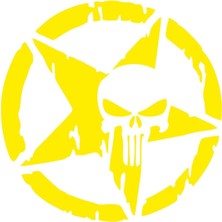 Army Punısher Oto Sticker Sarı