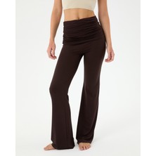 Ayma Active Kahverengi EcoVero™Viskoz Katlanır Bel Lounge Ev Pantolonu