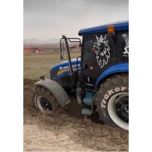 Traktör Yan Kapı Taçlı Kartal Büyük Boy Sağ - Sol Sticker