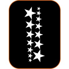 14'lü Sıralı Yıldız Oto Sticker 40X15 cm Beyaz