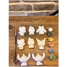 Taş Boyama Seti – Hello Kity ve Karakterler– 8 Adet Figür + 6 Renk Boya + Fırça – Çocuk & Hobi