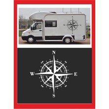Pusula Sticker 25X25CM 1 Adet Oto Sticker - Kamp Karavan Sticker