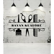 Kuaförü Seti Firca Makas Tarak Güzellik Salonu Işyeri Cam Yapışkanı Sticker