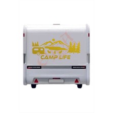 Camp Life Sticker 120X50 1 Adet Oto Sticker - Kamp Karavan Sticker Duvar Sticker