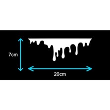 Oto Sticker Kan Damlası - Beyaz 20CM (2 Adet)
