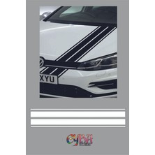 120X15CM -Çift Şerit Araba Kaput Sticker - Oto Sticker -