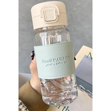 500 ml Pipetli Plastik Su Şişesi(Deri Kaplamalı Taşınabilir Sızdırmaz Öğrenciler Uygun)