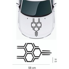 Sticker 58X35 cm Bal Peteği Kaput Oto Sticker  Araba Çıkartma