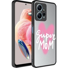 Xiaomi Redmi Note 12 4g Kılıf Aynalı Desenli Kamera Korumalı Parlak N7TH Mirror Kapak-Süper Anne
