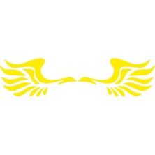 Angels Kanat Yan Ayna Kanat Oto Sticker Sarı