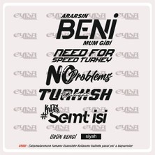 Araç Arka Cam Sticker 5 Li Set Ararsın Beni Mum Gibi Oto Sticker 40X25CM