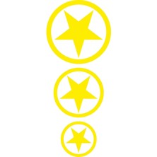 Üçlü Yıldız Oto Sticker Sarı
