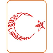 T.c Atatürk Yazılı Ay Yıldız Oto Sticker 30X22 cm Kırmızı