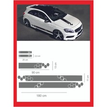 Marşpiyel,kaput,yan Ayna Sticker 5 Li Set 180*11CM , 20*2,5cm , 1 Adet 90*13CM Oto Sticker