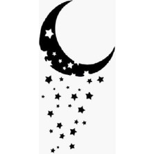 Ay Yıldız Gece Sticker - Çocuk Odası -Uyku - Duvar