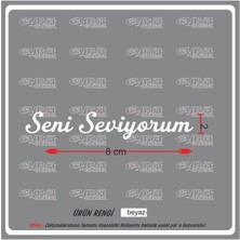 Seni Seviyorum Güneşlik Ayna Yazısı Araba-Motosiklet Cam Etiket Sticker 8cm