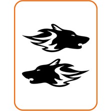 Kurt 2 Adet Sağ ve Sol Araba Oto Sticker 24X10 cm Siyah