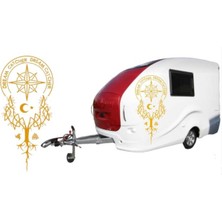 Karavan Düş Kapanı Sticker Gold Kamp Araba Araç Doğa