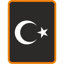 Ay Yıldız Hilal Bayrak Oto Sticker 40X30 cm Beyaz